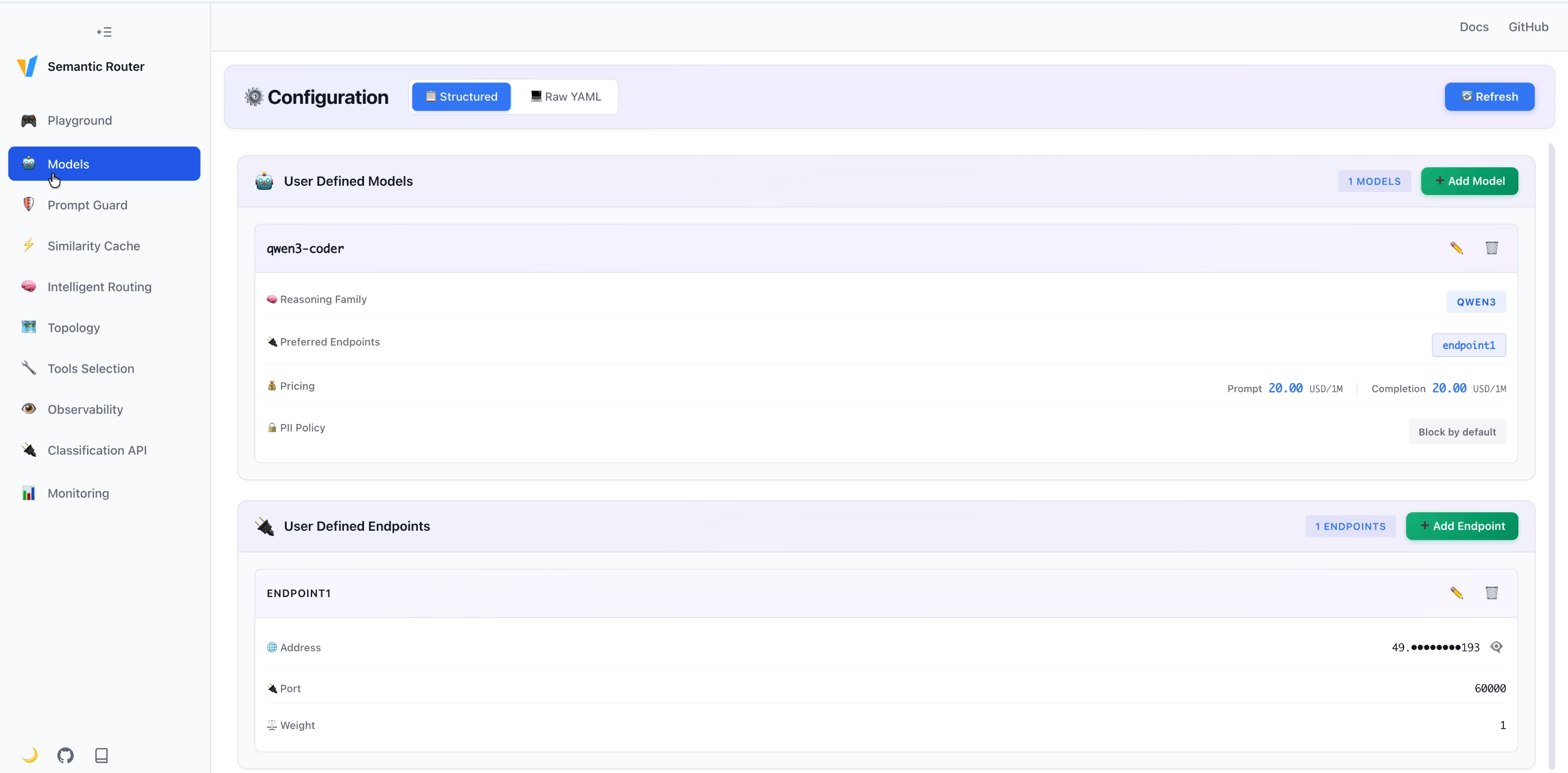 Configuration Page